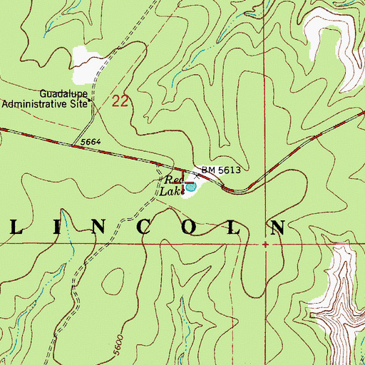 Topographic Map of Red Lake, NM