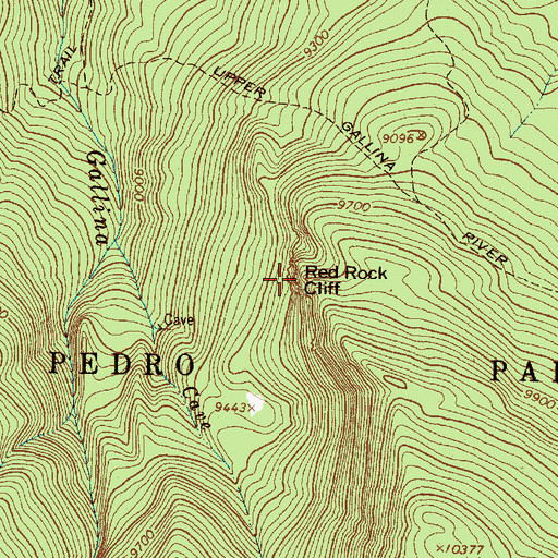 Topographic Map of Red Rock Cliff, NM