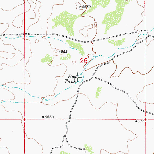 Topographic Map of Red Tank, NM