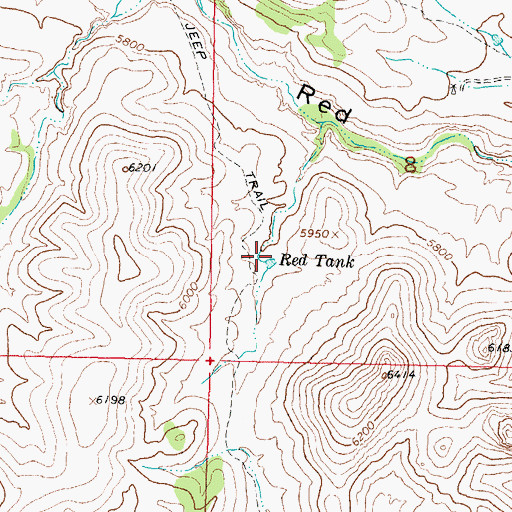 Topographic Map of Red Tank, NM