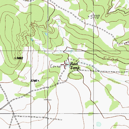 Topographic Map of Red Tank, NM
