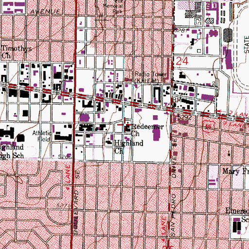 Topographic Map of Redeemer Lutheran Church, NM