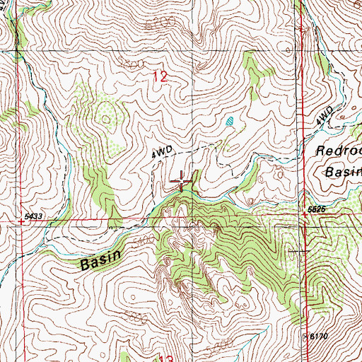 Topographic Map of Redrock Basin, NM