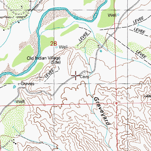 Topographic Map of Redrock Cemetery, NM