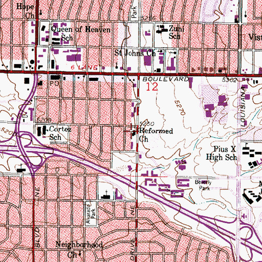 Topographic Map of Reformed Church, NM