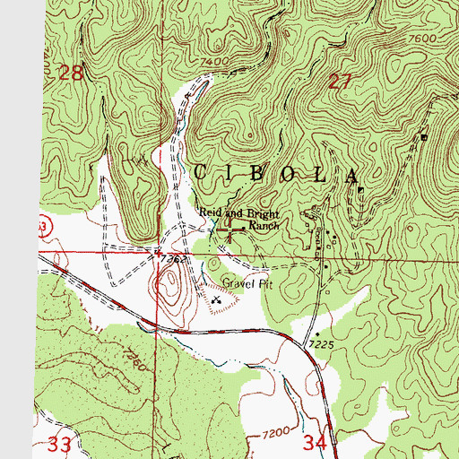 Topographic Map of Reid and Bright Ranch, NM