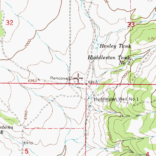 Topographic Map of Rencona Cemetery, NM