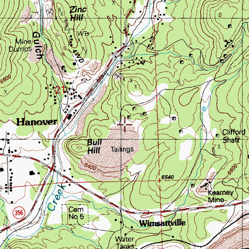 Topographic Map of Republic Number 2 Shaft, NM