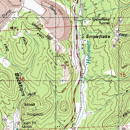 Topographic Map of Republic Shaft, NM