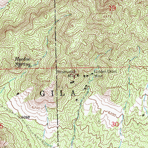 Topographic Map of Reservation Mine, NM