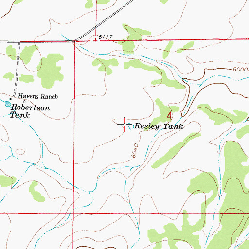 Topographic Map of Resley Tank, NM