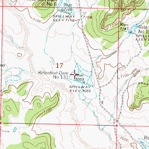 Topographic Map of Retention Dam Number 131, NM