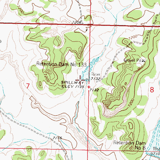 Topographic Map of Retention Dam Number 133, NM