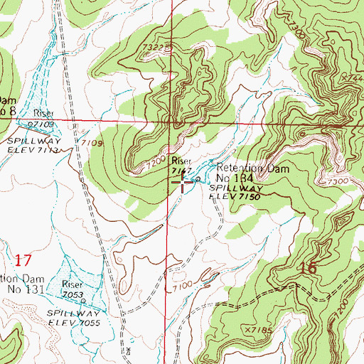 Topographic Map of Retention Dam Number 134, NM