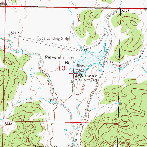 Topographic Map of Retention Dam Number 7, NM