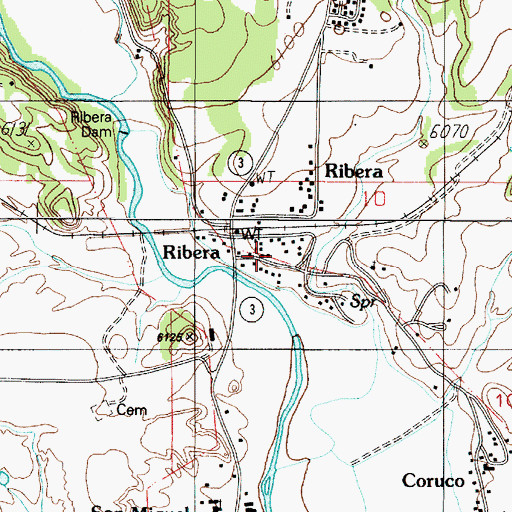Topographic Map of Ribera, NM