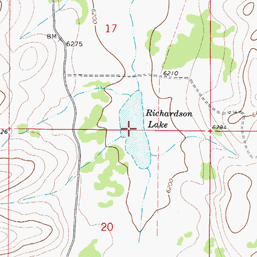 Topographic Map of Richardson Lake, NM