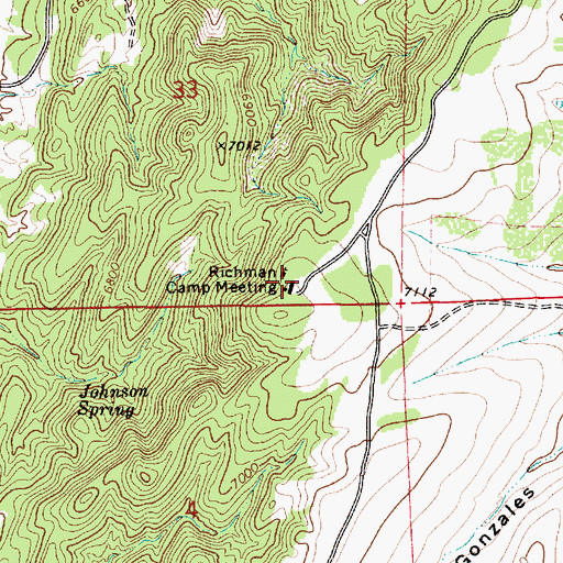 Topographic Map of Richman Camp Meeting, NM