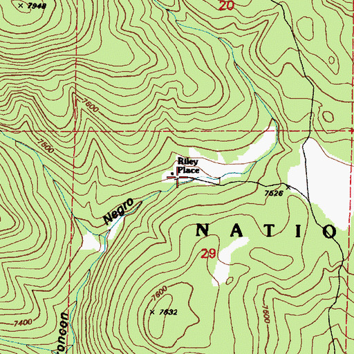 Topographic Map of Riley Place, NM