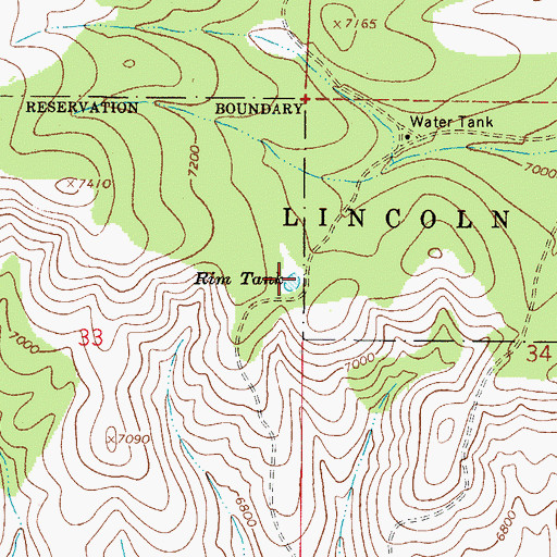 Topographic Map of Rim Tank, NM