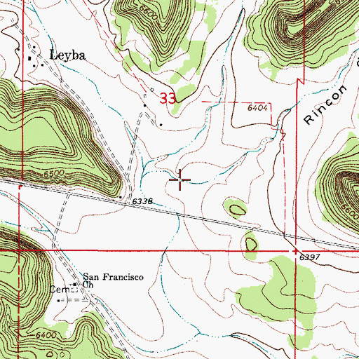Topographic Map of Rincon del Leon, NM