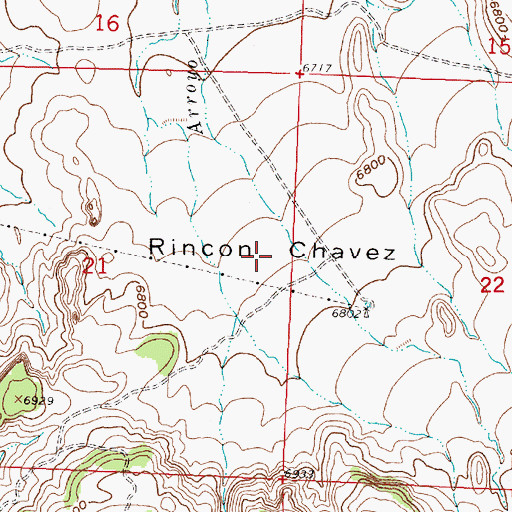 Topographic Map of Rincon Chavez, NM