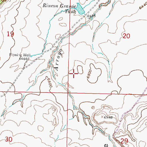 Topographic Map of Rincon Grande, NM