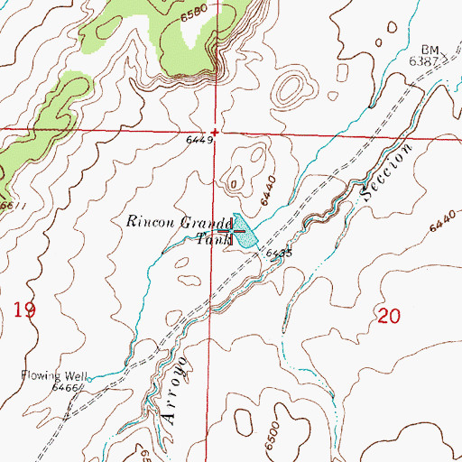 Topographic Map of Rincon Grande Tank, NM