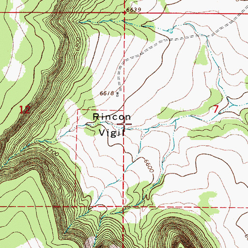Topographic Map of Rincon Vigil, NM