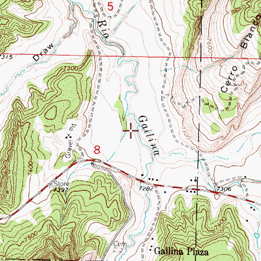 Topographic Map of Rio Capulin, NM