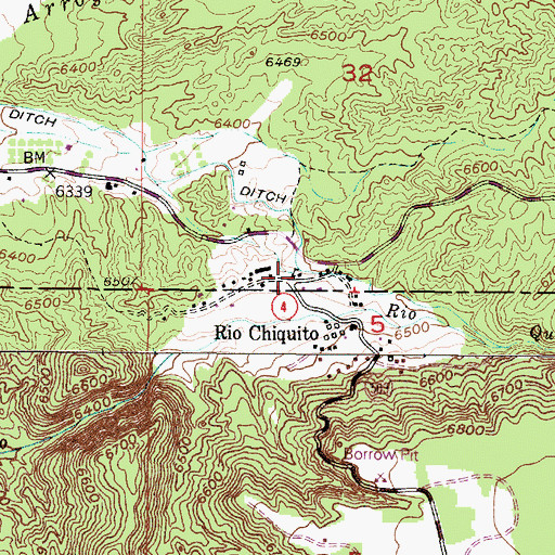 Topographic Map of Rio Chiquito, NM