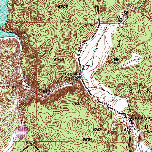 Topographic Map of Rio Frijoles, NM
