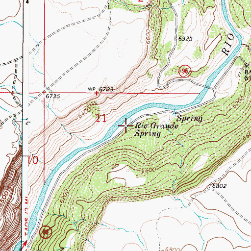 Topographic Map of Rio Grande Spring, NM