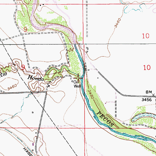 Topographic Map of Rio Hondo, NM