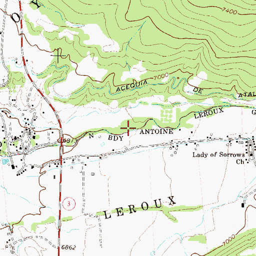 Topographic Map of Rio Hondo, NM
