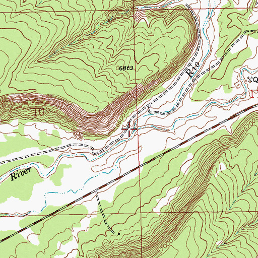 Topographic Map of Rio Pescado, NM