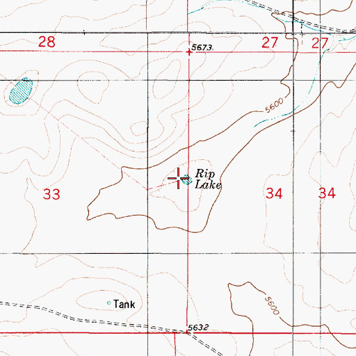Topographic Map of Rip Lake, NM