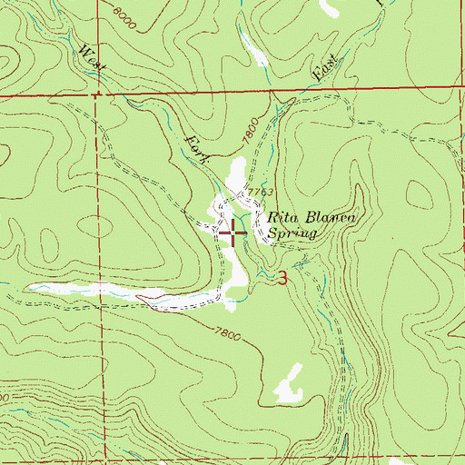 Topographic Map of Rita Blanca Spring, NM