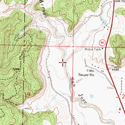 Topographic Map of Rito de los Pinos, NM