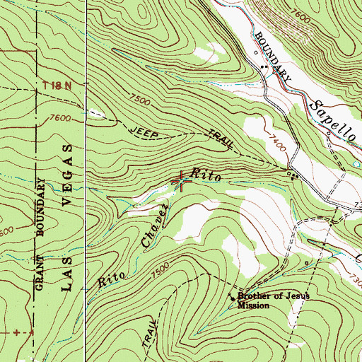 Topographic Map of Rito Chavez, NM