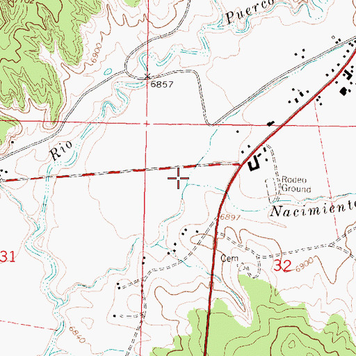 Topographic Map of Rito Leche, NM