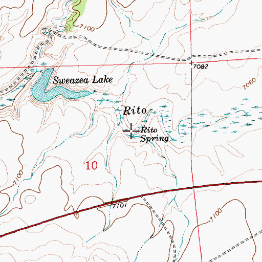 Topographic Map of Rito Spring, NM