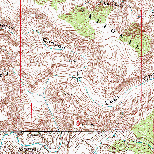 Topographic Map of Roberts Canyon, NM