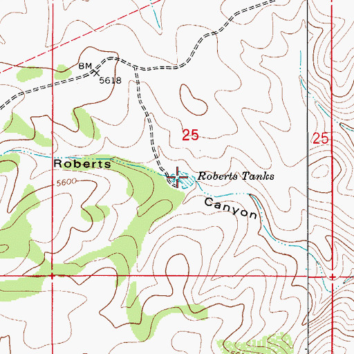 Topographic Map of Roberts Tanks, NM