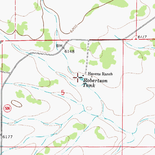 Topographic Map of Robertson Tank, NM