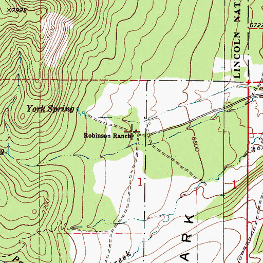 Topographic Map of Robinson Ranch, NM