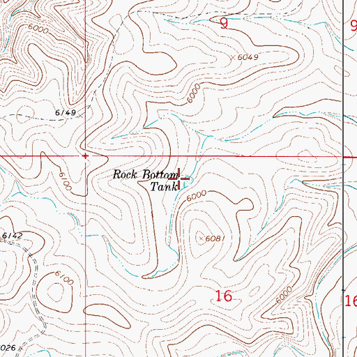 Topographic Map of Rock Bottom Tank, NM