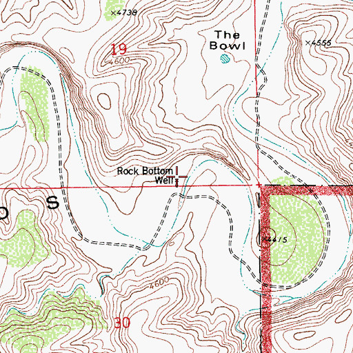 Topographic Map of Rock Bottom Well, NM