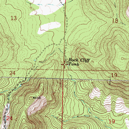 Topographic Map of Rock Cliff Tank, NM