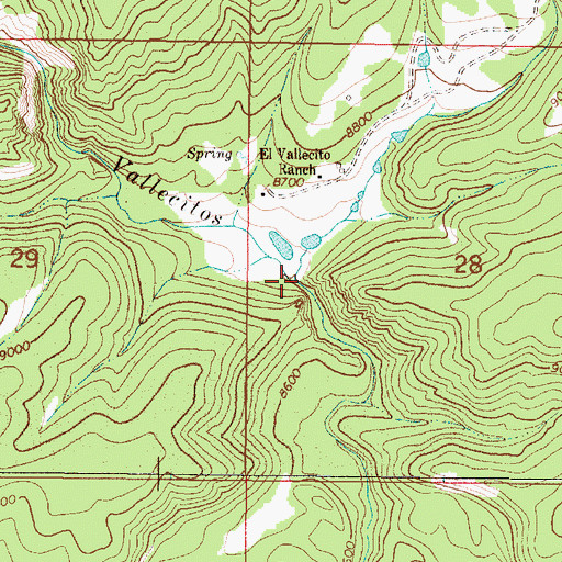 Topographic Map of Rock Creek, NM